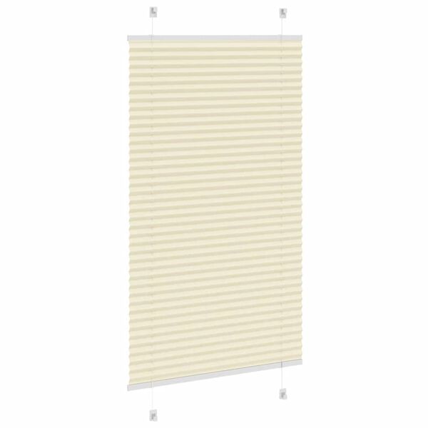 vidaXL Pleated Blind Cream 75x150 cm Fabric Width 74.4 cm Polyester