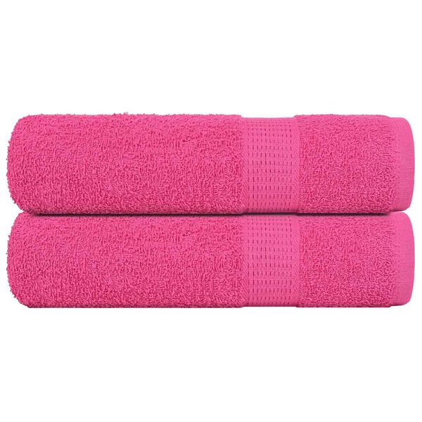 vidaXL Bath Towels "FROGN" 2 pcs Pink 100x150 cm 360 gsm