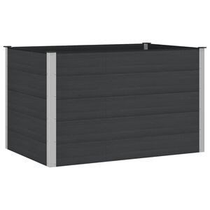 vidaXL Garden Raised Bed Black 150 x 100 x 91 cm WPC and Aluminium