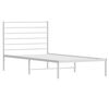 vidaXL Metal Bed Frame without Mattress with Headboard White 80x200cm