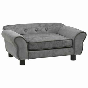 vidaXL Dog Sofa Dark Grey 72x45x30 cm Plush