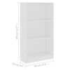 vidaXL 3-Tier Book Cabinet White 60x24x109 cm Engineered Wood
