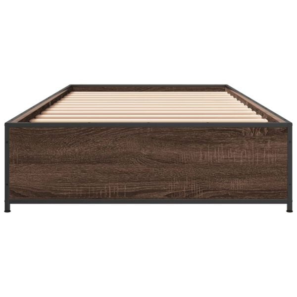 vidaXL Bed Frame without Mattress Brown Oak 75x190 cm Small Single