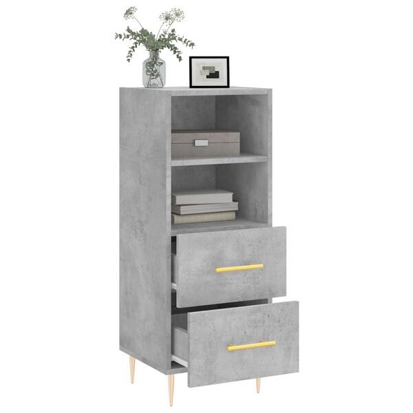 vidaXL Sideboard Concrete Grey 34.5x34x90 cm Engineered Wood