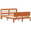 vidaXL Bed Frame with Headboard 2 pcs Wax Brown Solid Pine Wood