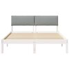 vidaXL Bed frame White and light grey 140 x 200 cm Solid pine wood