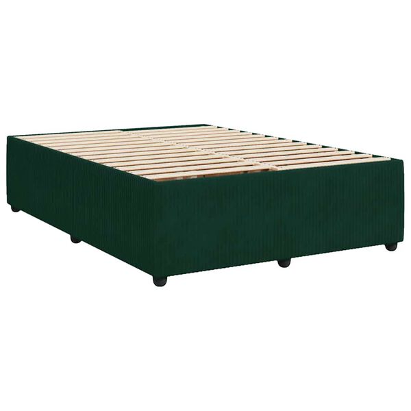 vidaXL Bed Frame without Mattress Dark Green 140x190 cm Velvet