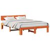 vidaXL Bed Frame with Headboard Wax Brown 150 x 200 cm Solid Pine Wood