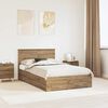 vidaXL Bed Frame with Drawer Artisan Oak 120 x 190 cm Engineered Wood