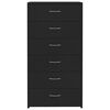 vidaXL Sideboard with 6 Drawers Black 50x34x96 cm Engineered Wood