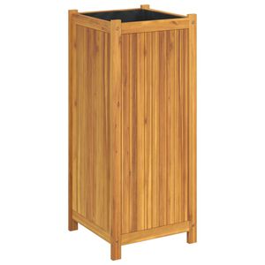 vidaXL Garden Planter with Liner 42x42x100 cm Solid Wood Acacia