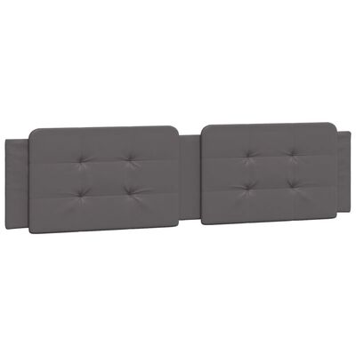 vidaXL Bed Frame with Headboard Grey 200x200 cm Faux Leather