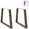 vidaXL Dining Table Legs V-Shape 2 pcs Natural Steel 100x(72-73.3) cm Steel