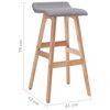 vidaXL Bar Stool Light Grey Fabric