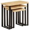 vidaXL Nesting Tables 3 pcs with Live Edge Solid Wood Mango