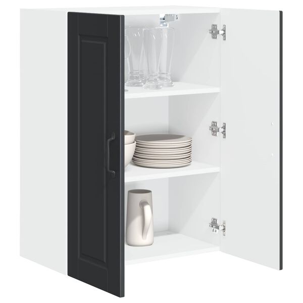 vidaXL Kitchen Cabinet with Door Black 60 x 31 x 80 cm Engineered Wood