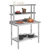 vidaXL Kitchen Work Table with Overshelf 120x60x150 cm Stainless Steel