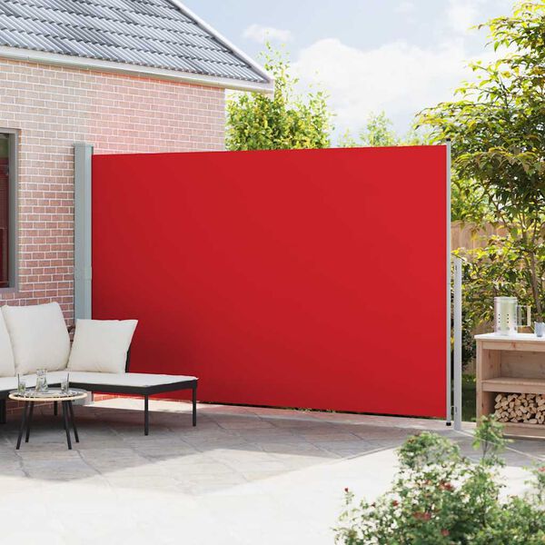 vidaXL Patio Retractable Side Awning 220x500 cm Red