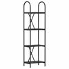 vidaXL Bookshelf 4-Tier 40 x 30 x 146 cm Engineered wood Black Oak