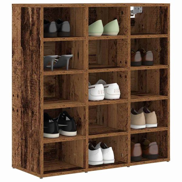 vidaXL Shoe Cabinet Old Wood 77.5 x 30 x 83.5 cm Engineered Wood
