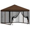 vidaXL Garden Gazebo with Sidewalls 3 x 3 m Brown Polyester and Steel