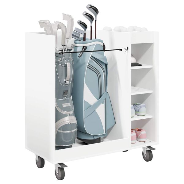 vidaXL Golf Cabinet with Wheel Plain White 90 x 45 x 98 cm