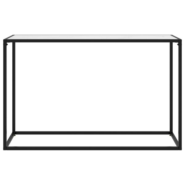 vidaXL Console Table White 120x35x75 cm Tempered Glass