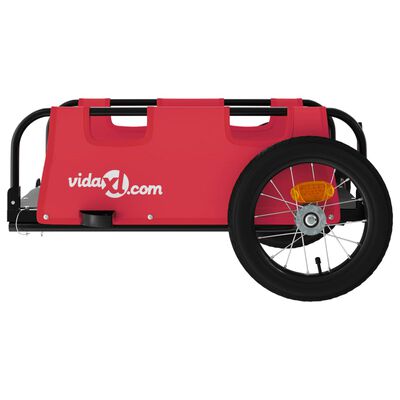 vidaXL Bike Trailer Red Oxford Fabric and Iron