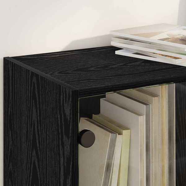 vidaXL Highboard 2 pcs Black Oak 68 x 37 x 142 cm Engineered Wood