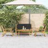 vidaXL Garden Chairs with Table 4 pcs Black Solid Acacia wood