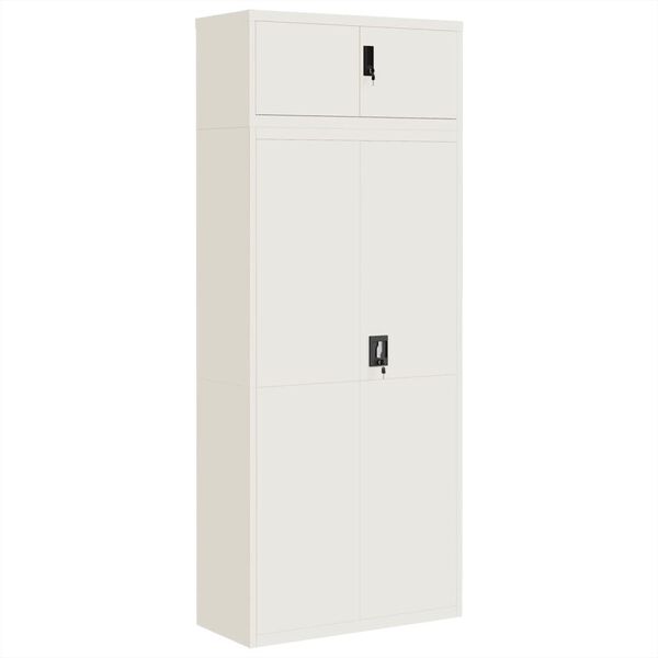 vidaXL File Cabinet White 90x40x220 cm Steel