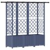 vidaXL Raised Bed with Trellis and Roof Grey 163.5 x 40 x 138 cm PP