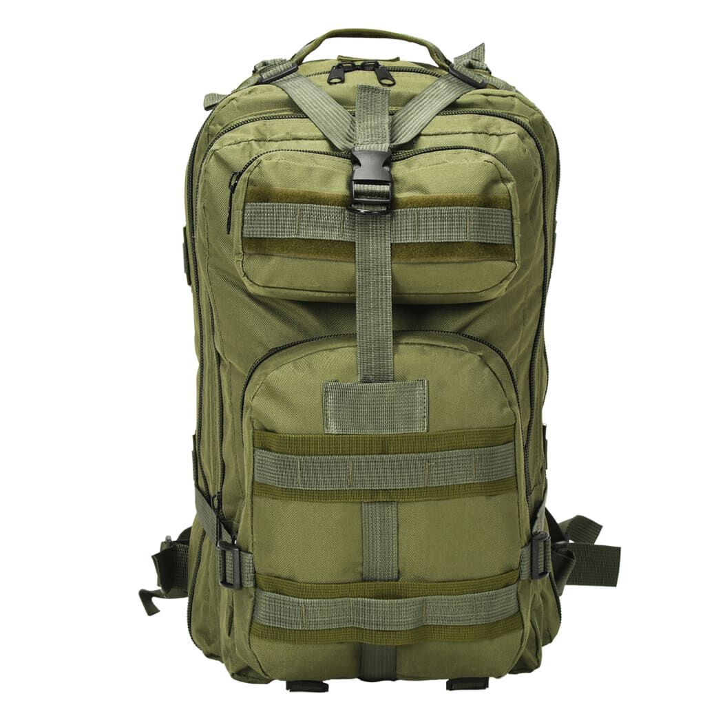 vidaXL Army Style Backpack 50 L Olive Green