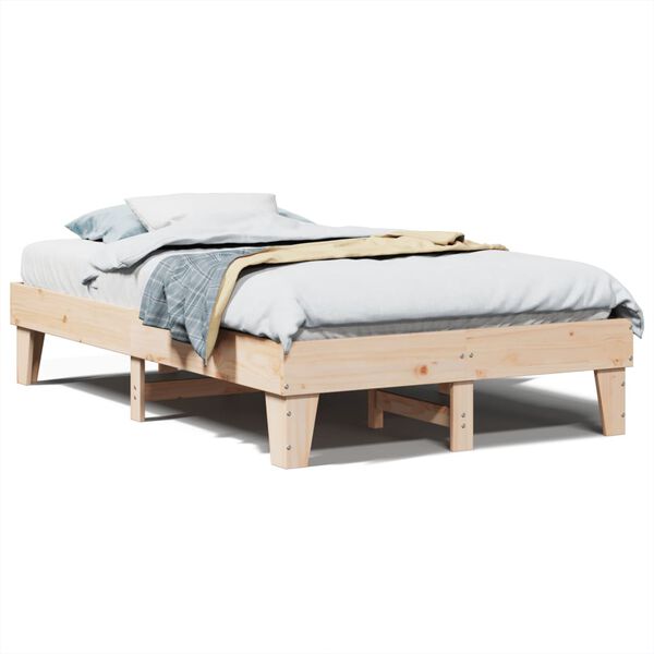 vidaXL Bed Frame without Mattress 135x190 cm Double Solid Wood Pine