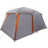 vidaXL Camping Tent with Porch Dome 5-Person Grey and Orange Waterproof