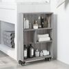 vidaXL Narrow Storage Trolley Grey Sonoma 48x13x68 cm Engineered Wood