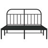 vidaXL Metal Bed Frame without Mattress with Headboard Black 135x190cm