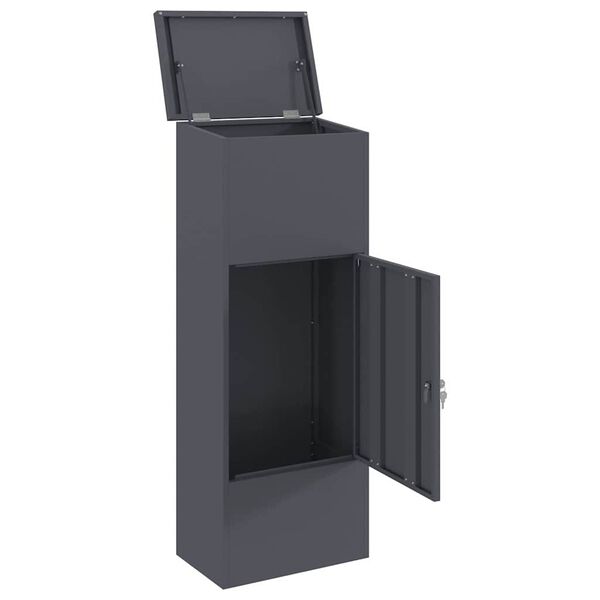 vidaXL Parcel Drop Box with Door Anthracite 44.5 x 29 x 110.5 cm Steel
