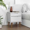 vidaXL Bedside Cabinet MOLDE White 40x35x48 cm Solid Wood Pine