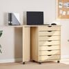 vidaXL Rolling Cabinet with Desk MOSS Clear Varnish Solid Pine wood