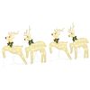 vidaXL LED Reindeers 6 pcs Gold 44 x 18 x 65.5 cm PET 180 LEDs