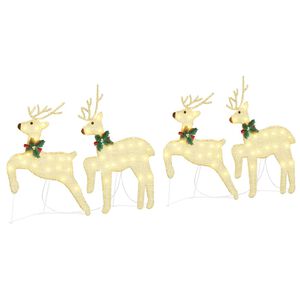 vidaXL LED Reindeers 4 pcs Gold 44 x 18 x 65.5 cm PET 80 LEDs
