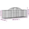 vidaXL Arched Gabion Baskets 12 pcs 200x50x60/80 cm Galvanised Iron