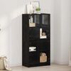 vidaXL Highboard Black Oak 68 x 37 x 142 cm Engineered Wood