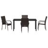 vidaXL Garden Dining Set 5 pcs Brown Powder-Coated Steel