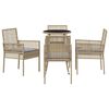 vidaXL Garden Dining Set 5 pcs Beige Poly rattan