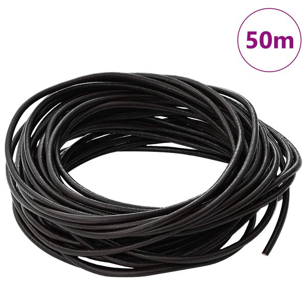 vidaXL Leather Cord Dark Brown &Oslash;2.5 mm x 50 m Leather
