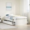 vidaXL Bed Frame without Mattress with Drawers White 75x190 cm Small Single Solid Wood Pine