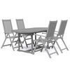 vidaXL Garden Dining Set | Grey | Solid acacia wood | Medium | Extendable