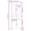 vidaXL Highboard Grey Sonoma 69.5x34x180 cm Engineered Wood